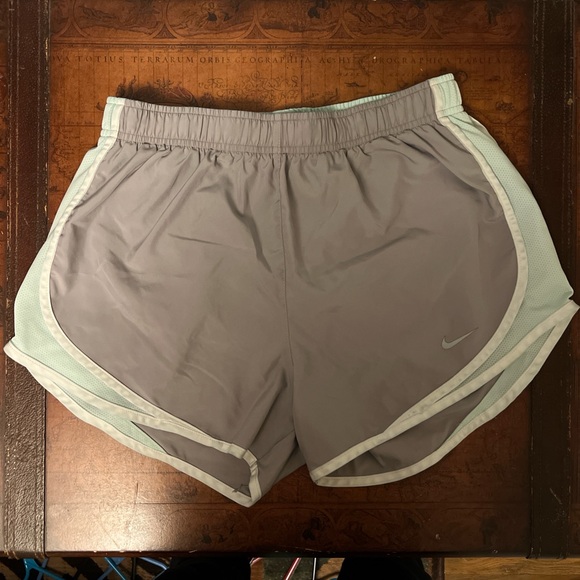 Nike Women's Athletic Shorts in Gray and Mint - Picture 1 of 3